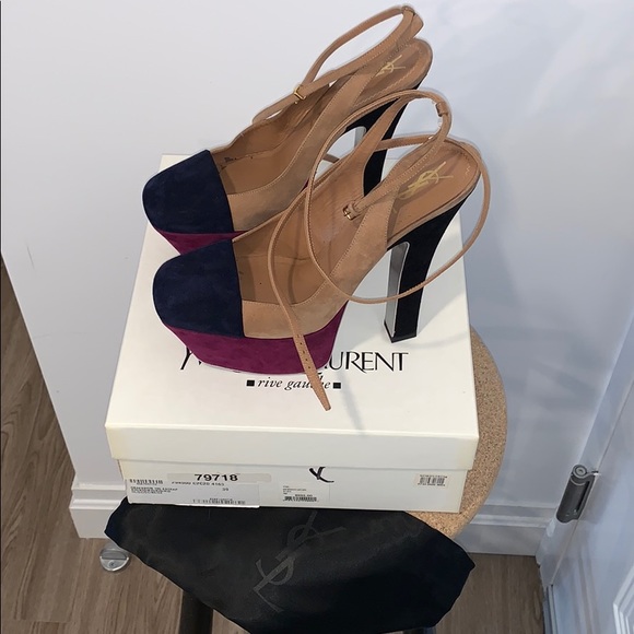 YSL Color Block Suede Heel - Picture 4 of 5